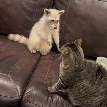 Funny baby Rakun and cats 🦔🐹🐈..