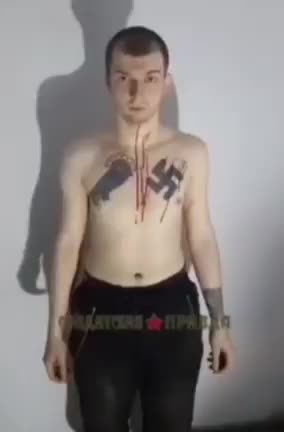 Captive Ukrainian neo-Nazi