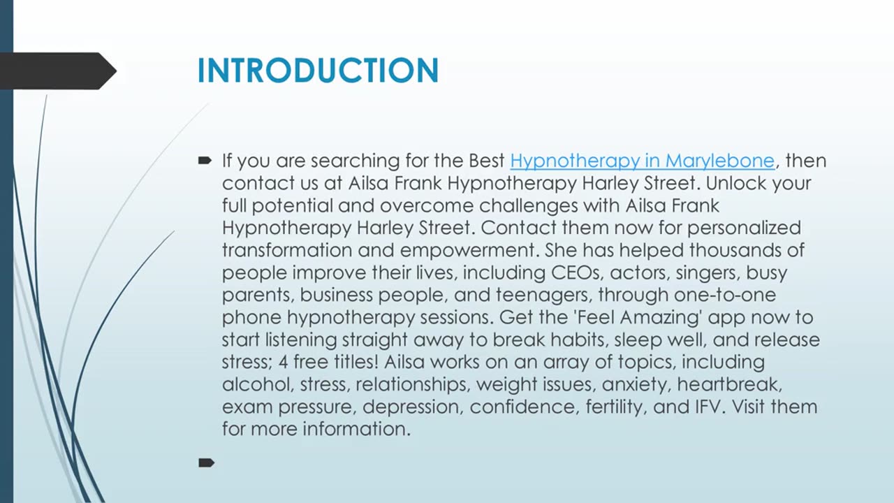 Best Hypnotherapy in Marylebone.