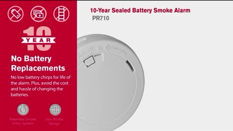 First Alert PR710 10-Year Sealed Battery Smoke Alarm