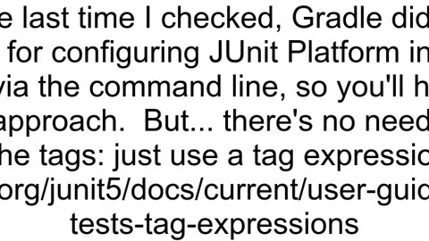 How to includeexclude junit5 tags in gradle cmd