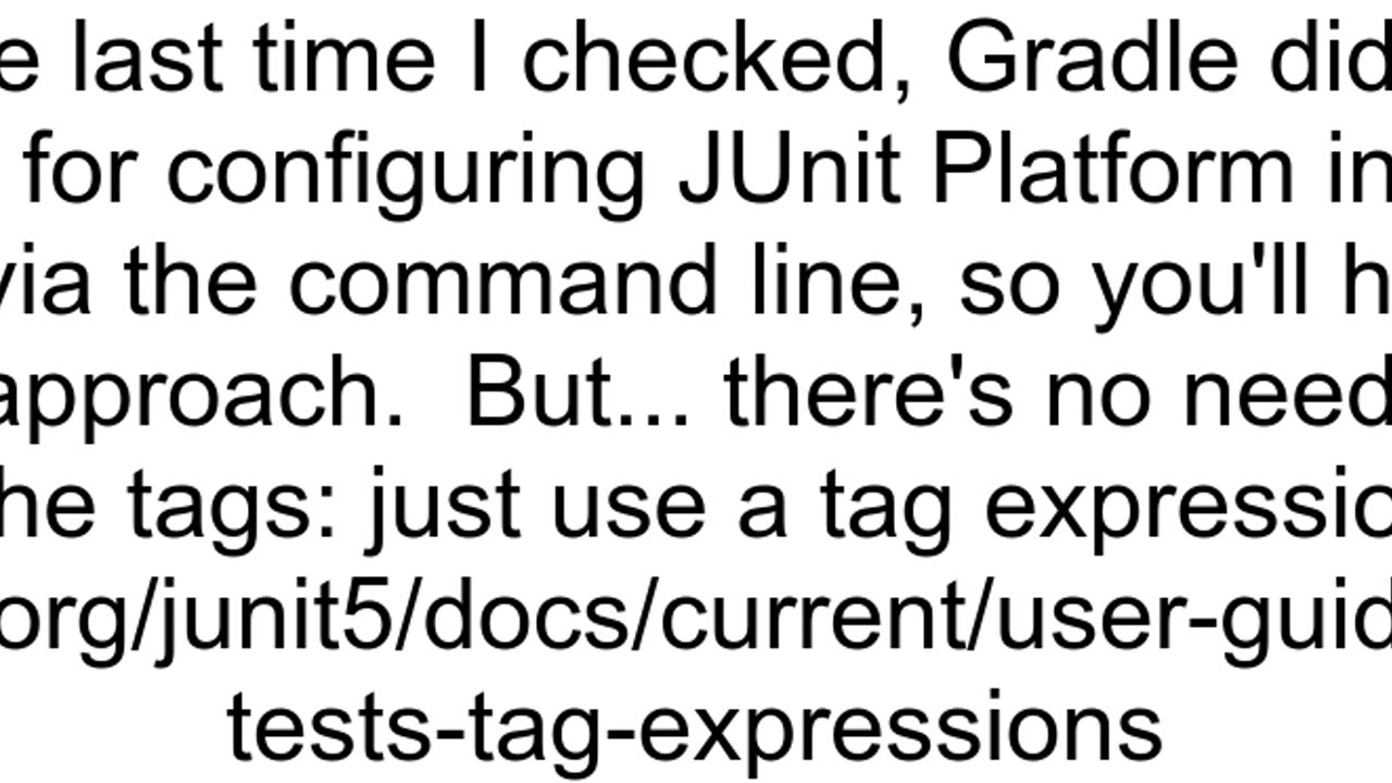 How to includeexclude junit5 tags in gradle cmd