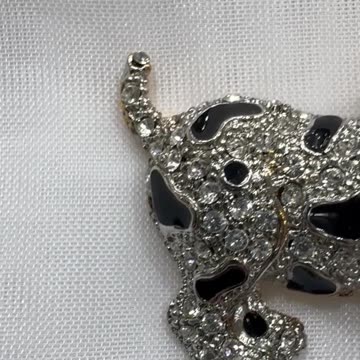 18KGP Dalmatian Puppy Crystal Brooch. Made with Swarovski Crystal. Gift