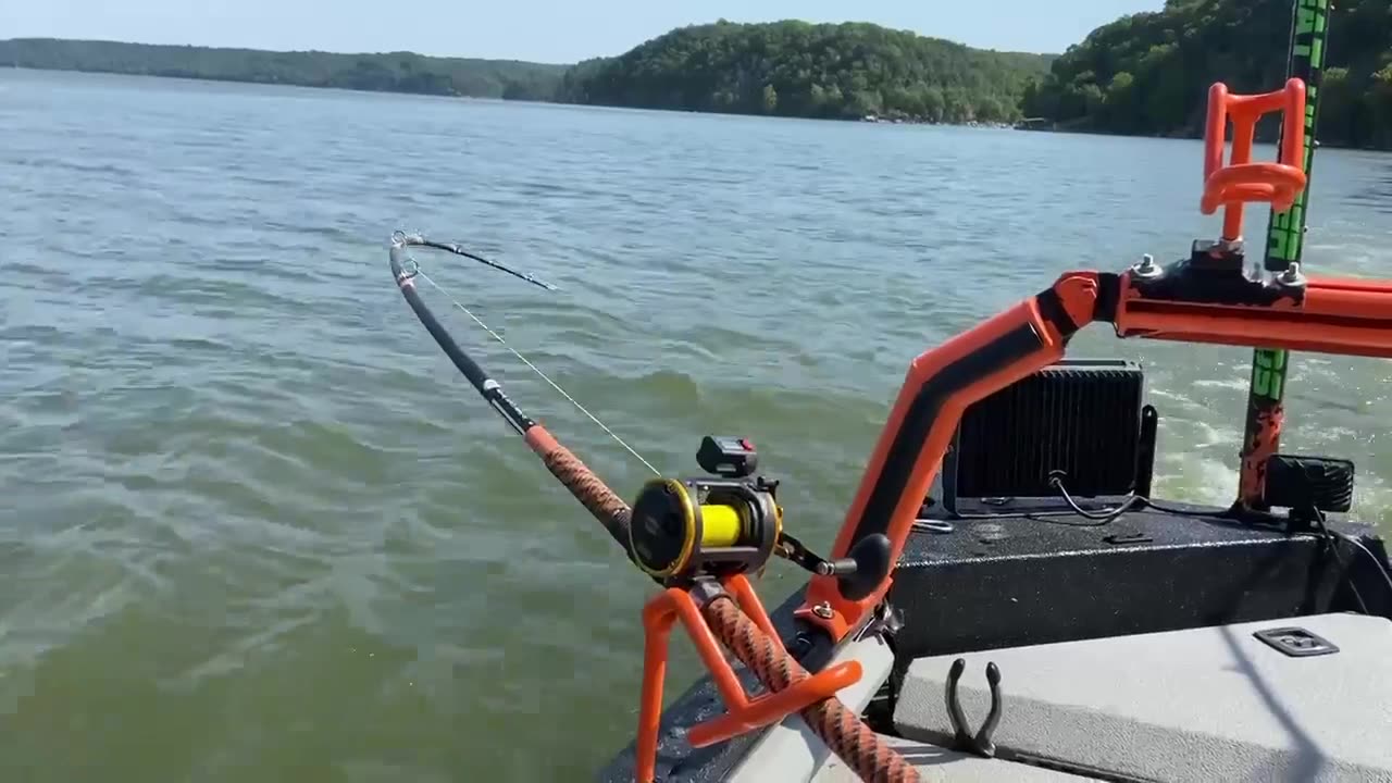 Trolling 100lb Oklahoma Spoonbill at 5mph