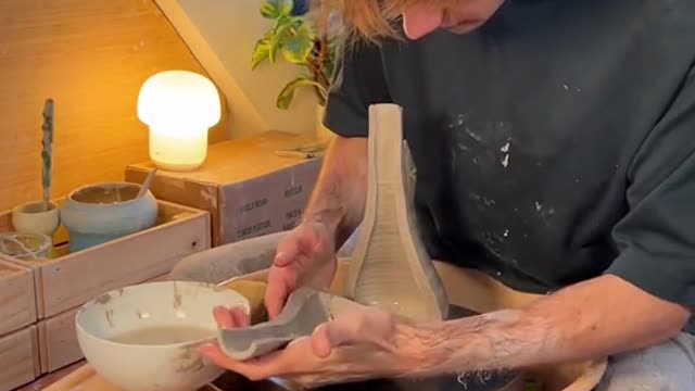 The cleaning at the end is honestly my favorite part #pottery #asmr #satisfying