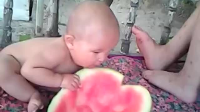 BABY LOVES WATERMELON!!