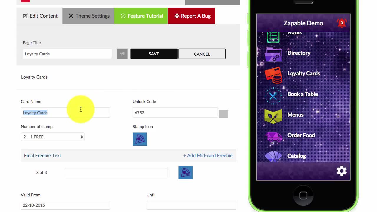 Zapable - Loyalty Card Feature