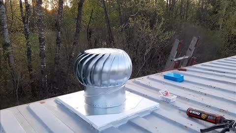 Shipping Container Turbine Vent Installation