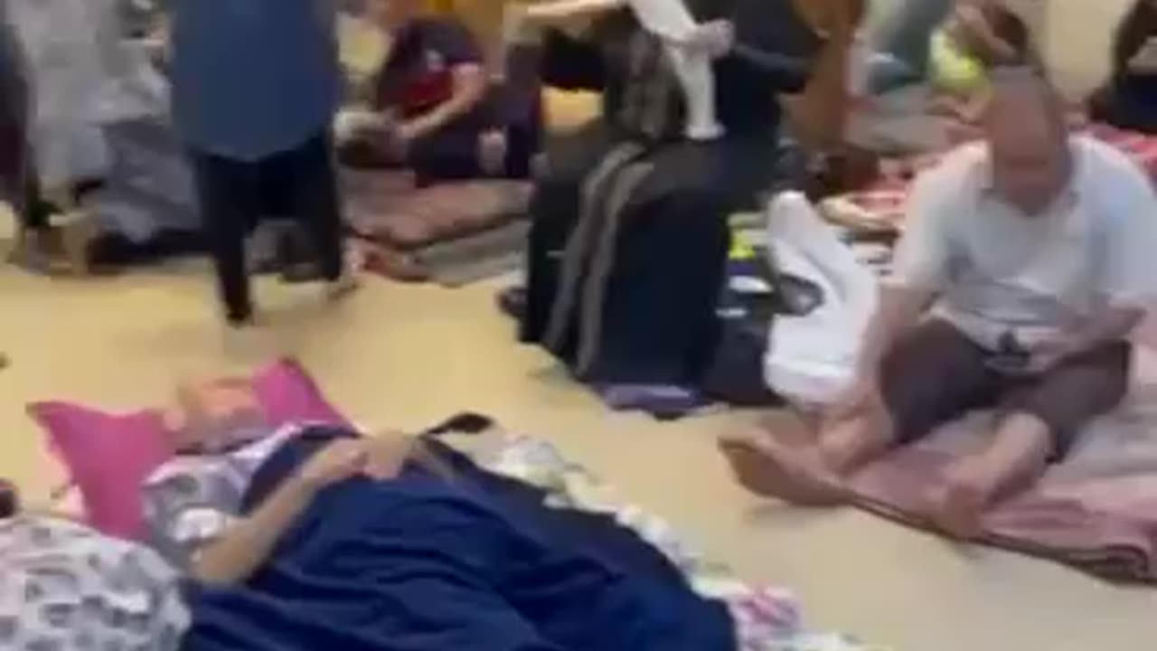 Civilians in Gaza shelter at Gaza hospital