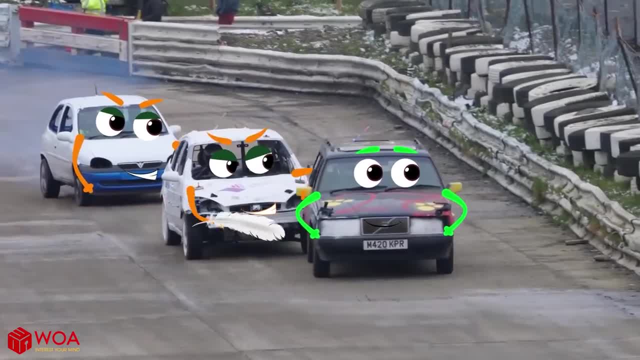 Racing car in road