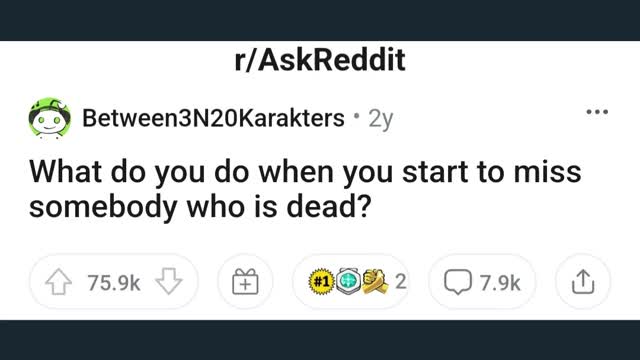 What do you do when you start to miss somebody who is dead? #shorts nsfw #askreddit