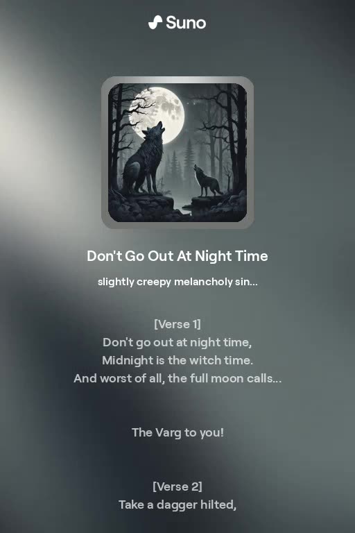 Don't Go Out at Night Time - Alternate Version 2