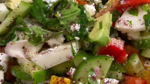 My favorite summertime salad! Feel free to sub/skip the fruit.