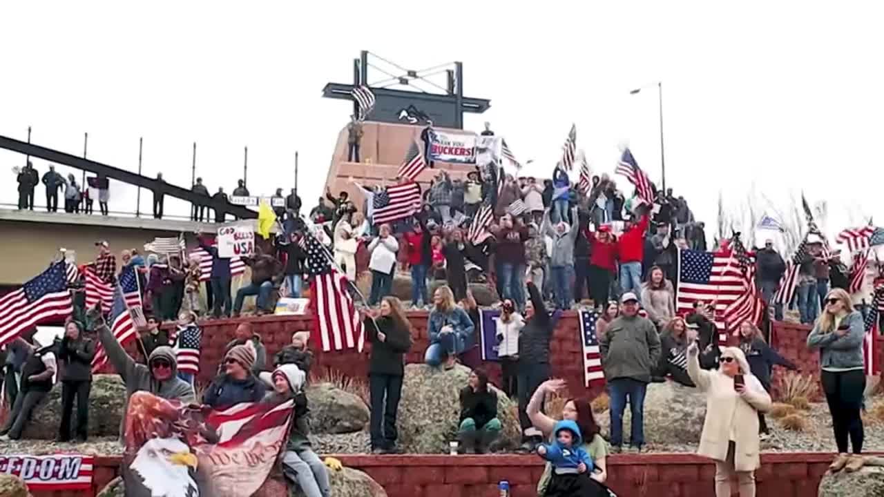 Freedom Truck Convoy passes through