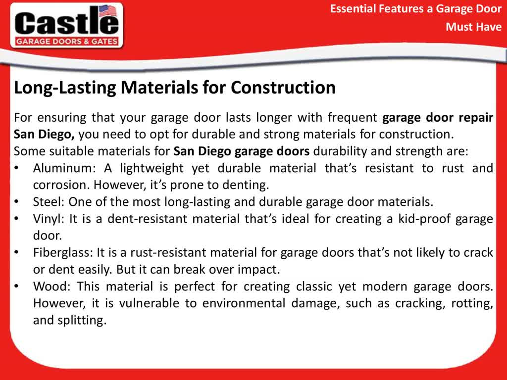 Essential Features a Garage Door Must Have