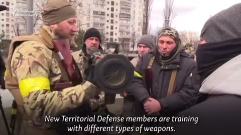 Volunteers get training on a powerful anti-tank weapons kyiv,Ukraine