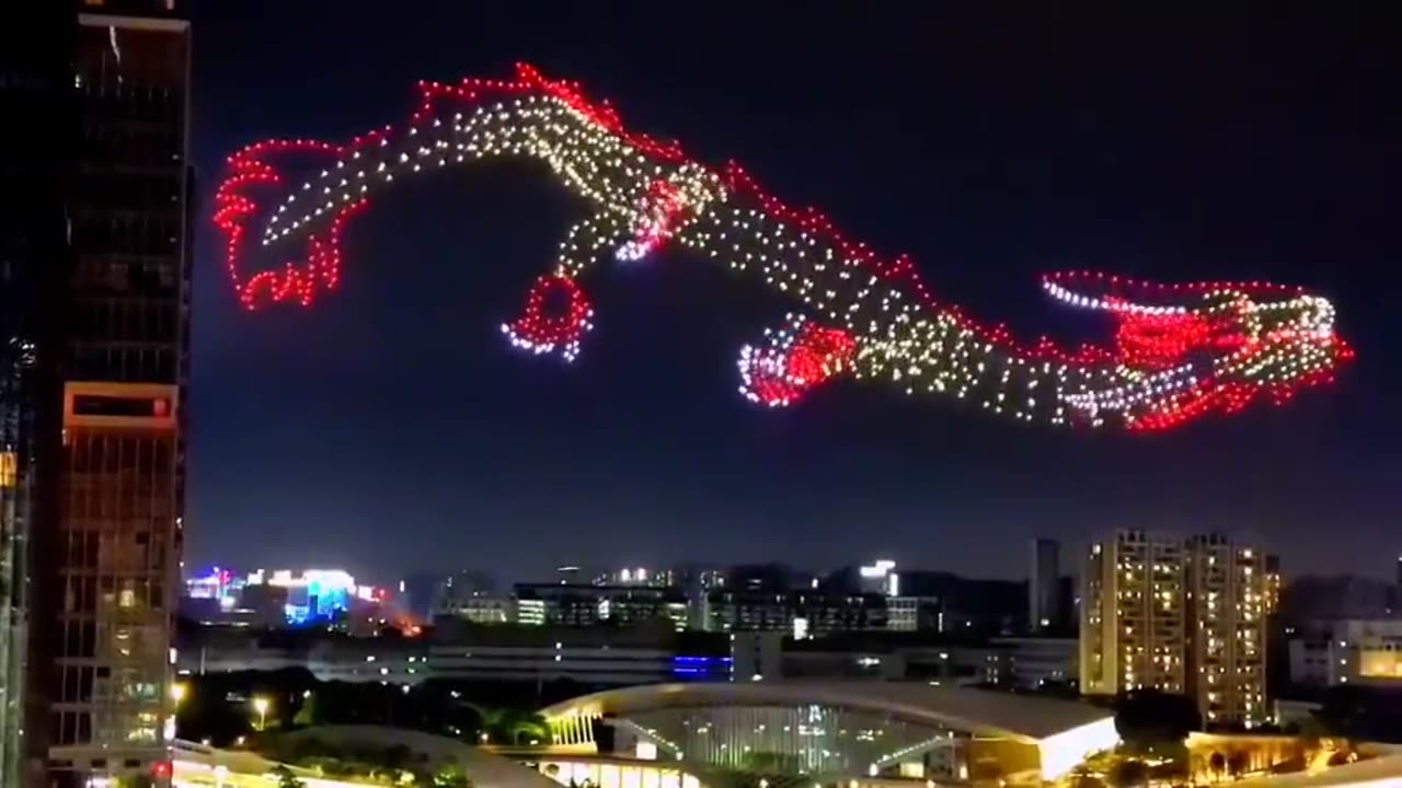 Demonstration with drones 🇨🇳 dragon