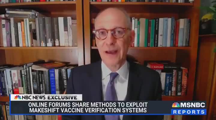 Former Obama Health Advisor Pushes QR Code Vaccine Passports on MSNBC