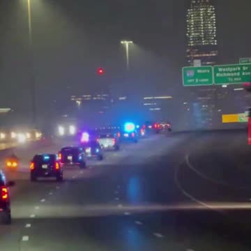 Donald Trump's motorcade is driving through Houston, TX.