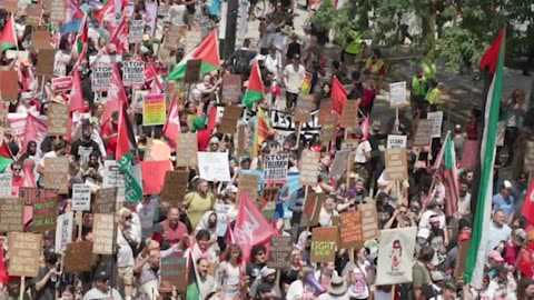 As the Republican National Convention kicked off, protesters marched towar