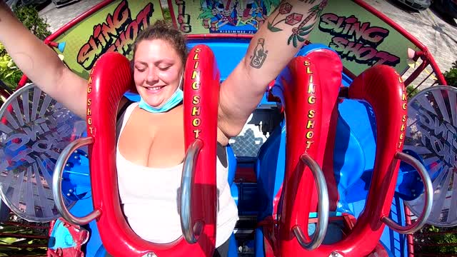 girl on roller coaster