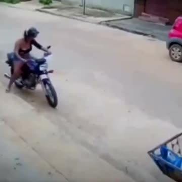 A girl and motorcycle