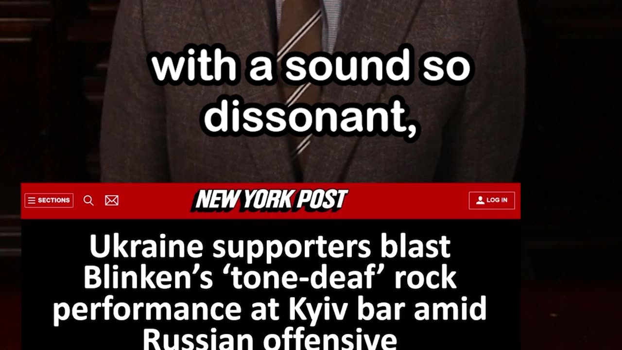 Amid Russian Offensive Blinken Takes the Stage for Rock Performance at Kyiv Bar