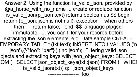 Check is data in field a valid JSON