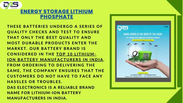 Lithium phosphate ion battery for solar application