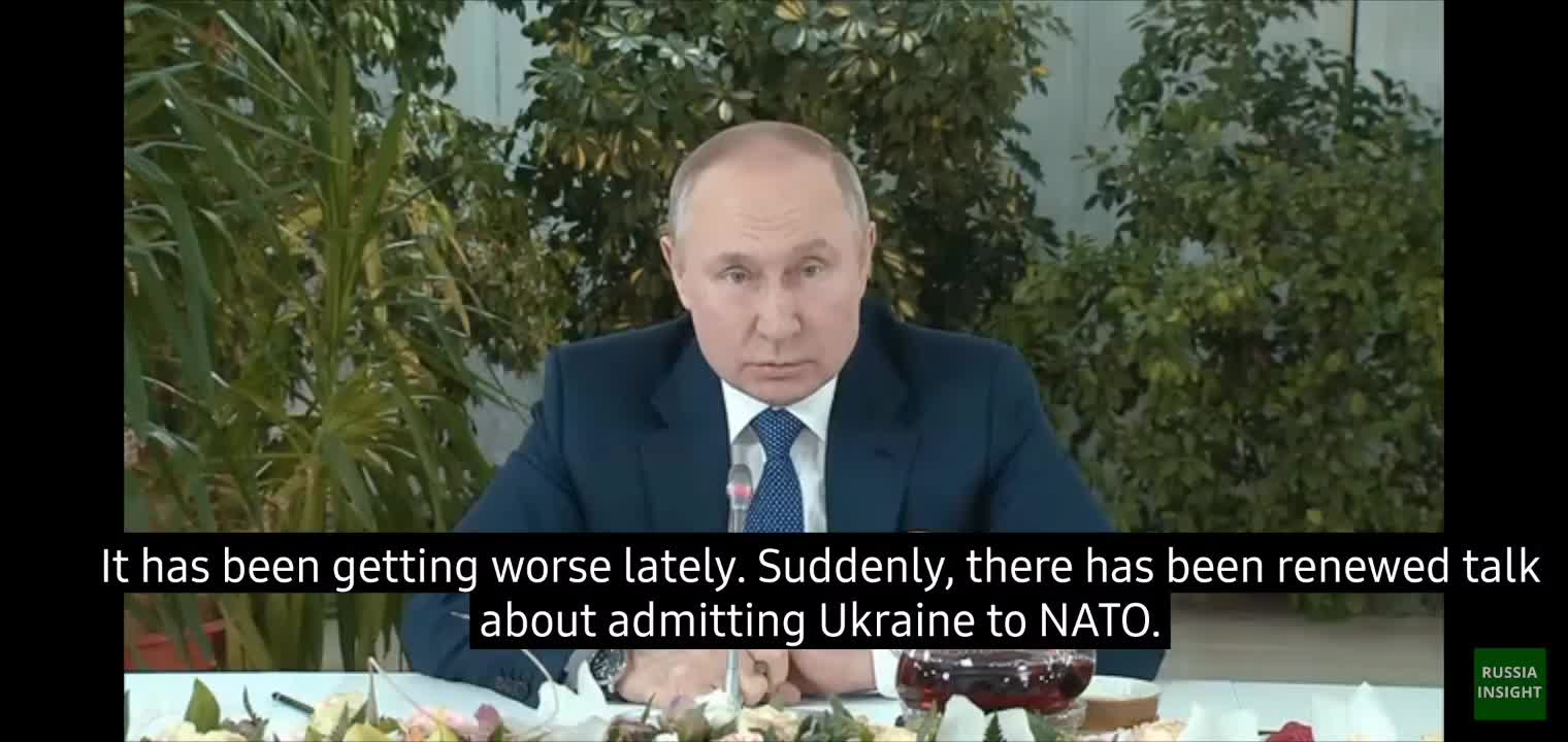 Unhinged Putin calmly explains his stance, again.