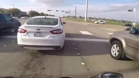 Biker Escapes Major Accident
