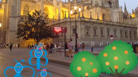 The Butterfly family goes for a walk in Sevilla, Spain.