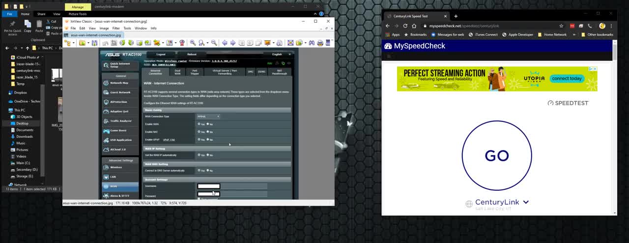 Setup CenturyLink Gigabit Fiber on an Asus AC3100 Router