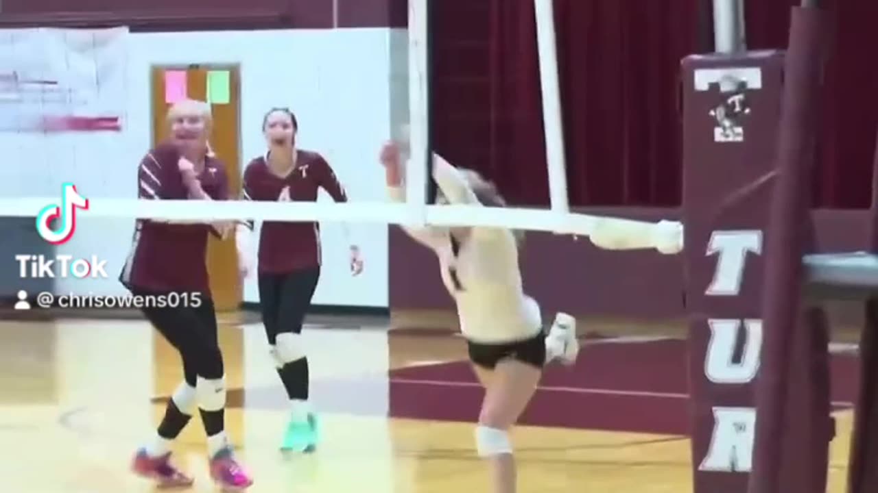 Volleyball Play: off the back and setter dump