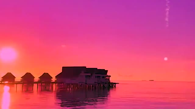 Stunning sunset in Maldives