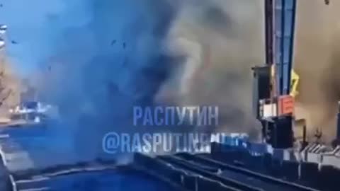 Russian media publishes footage of strike on Kremenchuk HPP during massive