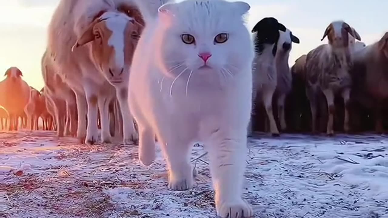 Cats herding sheep