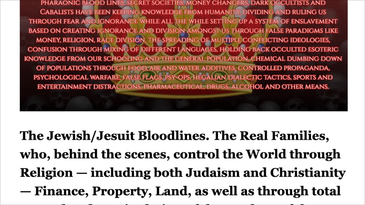 These are the Khazarian-controlled Illuminati mafia families who secretly run the world.