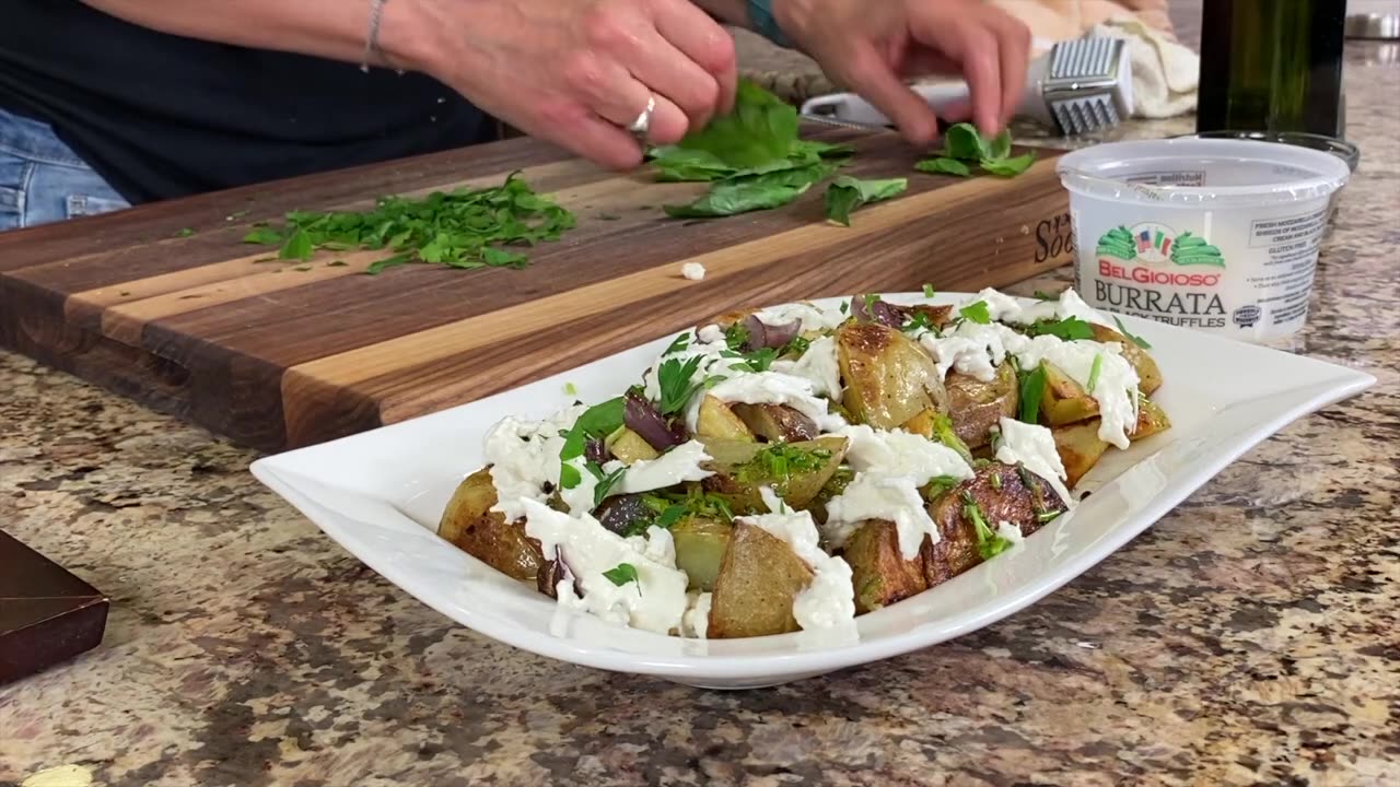 Roasted Potatoes With Burrata, Basil, & Lemon, - Take Your Potatoes To The NEXT LEVEL With These.