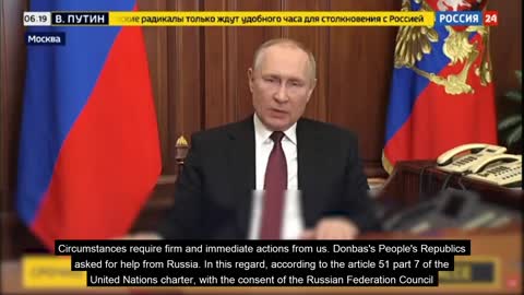 Putins speech prior to military action