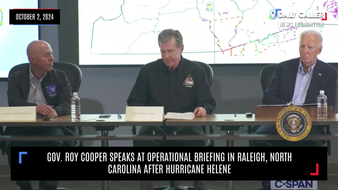 NC Gov. Roy Cooper Speaks at Operational Briefing After Hurricane Helene