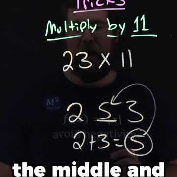 Multiply any 2-digit number by 11 in your Head | 23x11 | Minute Math Tricks Part 137 #shorts