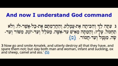 And now I finally understand God's command