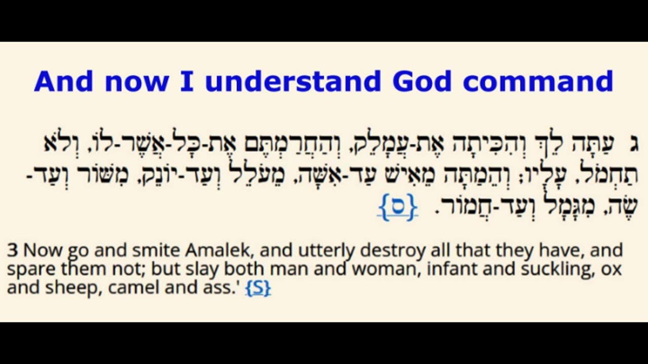 And now I finally understand God's command