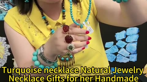 GN-20241011-07 Turquoise necklace Natural Jewelry Necklace Gifts for her Handmade necklace gifts