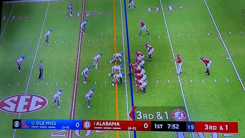 TD PASS ALABAMA 7 OLE MISS 0