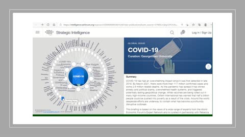 Connecting the Covid Dots with WEF Covid Action Platform