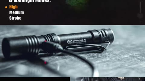 USB 500-Lumen Rechargeable Compact Flashlight with Wrist Lanyard