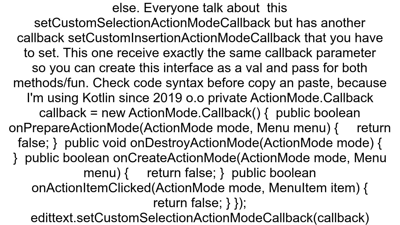 How To Disable Copy and Paste from EditText
