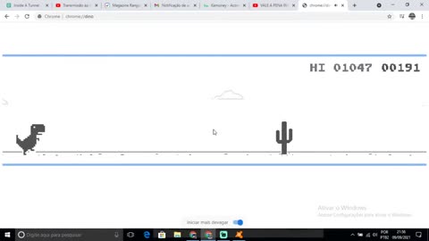 chrome jogo dino passando fase pt1